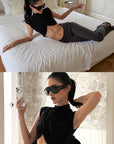 ROVENTE Draped Cross Halter Crop Top