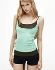 IAMXIAA Layered Contrast Camisole Tank Top