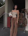 Hydrae Relaxed Pleated Drawstring Wide-Leg Tailored Loose Straight Fit Pants