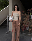 Hydrae Relaxed Pleated Drawstring Wide-Leg Tailored Loose Straight Fit Pants