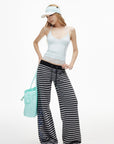 IAMXIAA Layered Camisole & Striped Wide-Leg Pants Set
