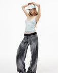 IAMXIAA Layered Camisole & Striped Wide-Leg Pants Set