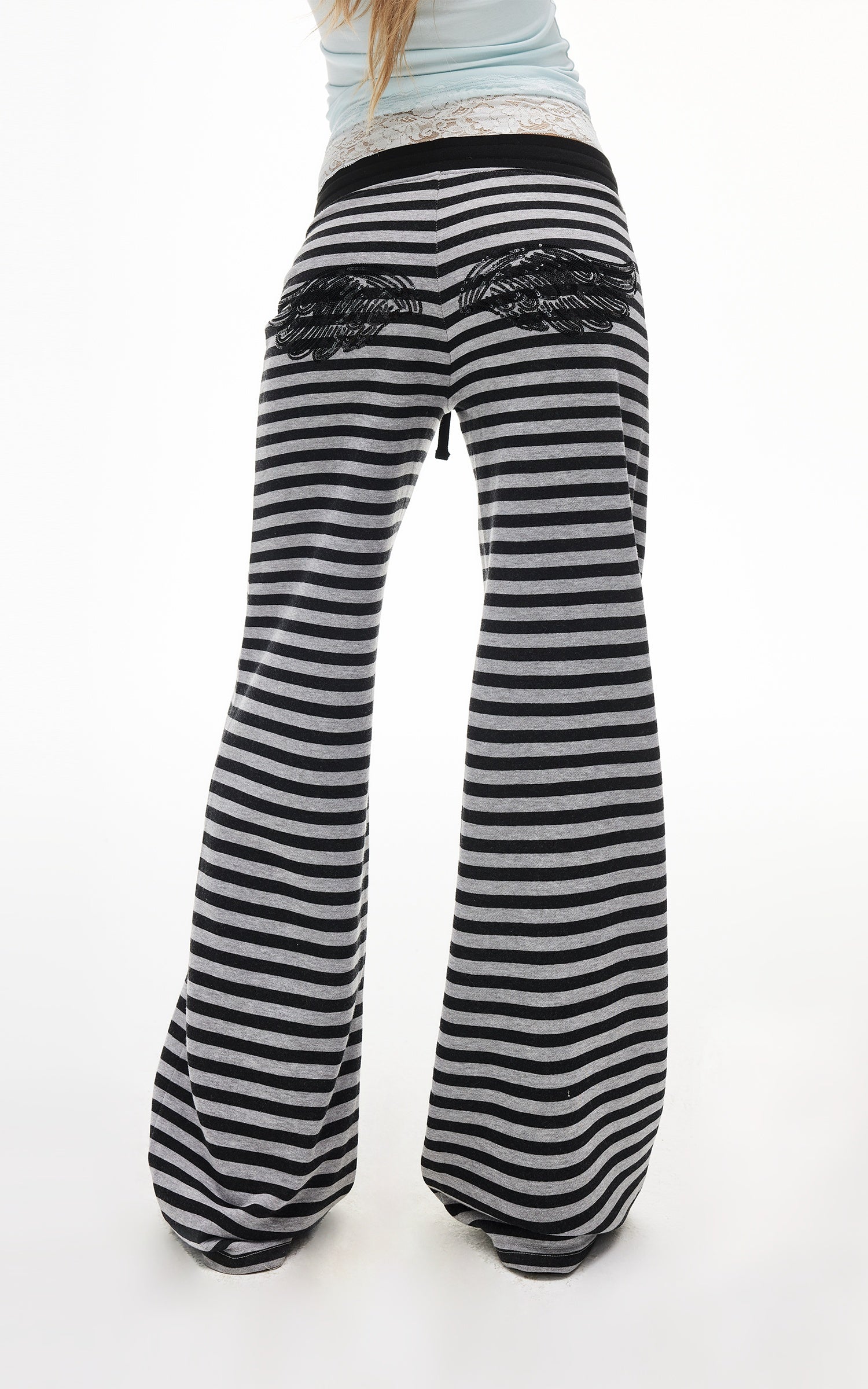 IAMXIAA Layered Camisole &amp; Striped Wide-Leg Pants Set