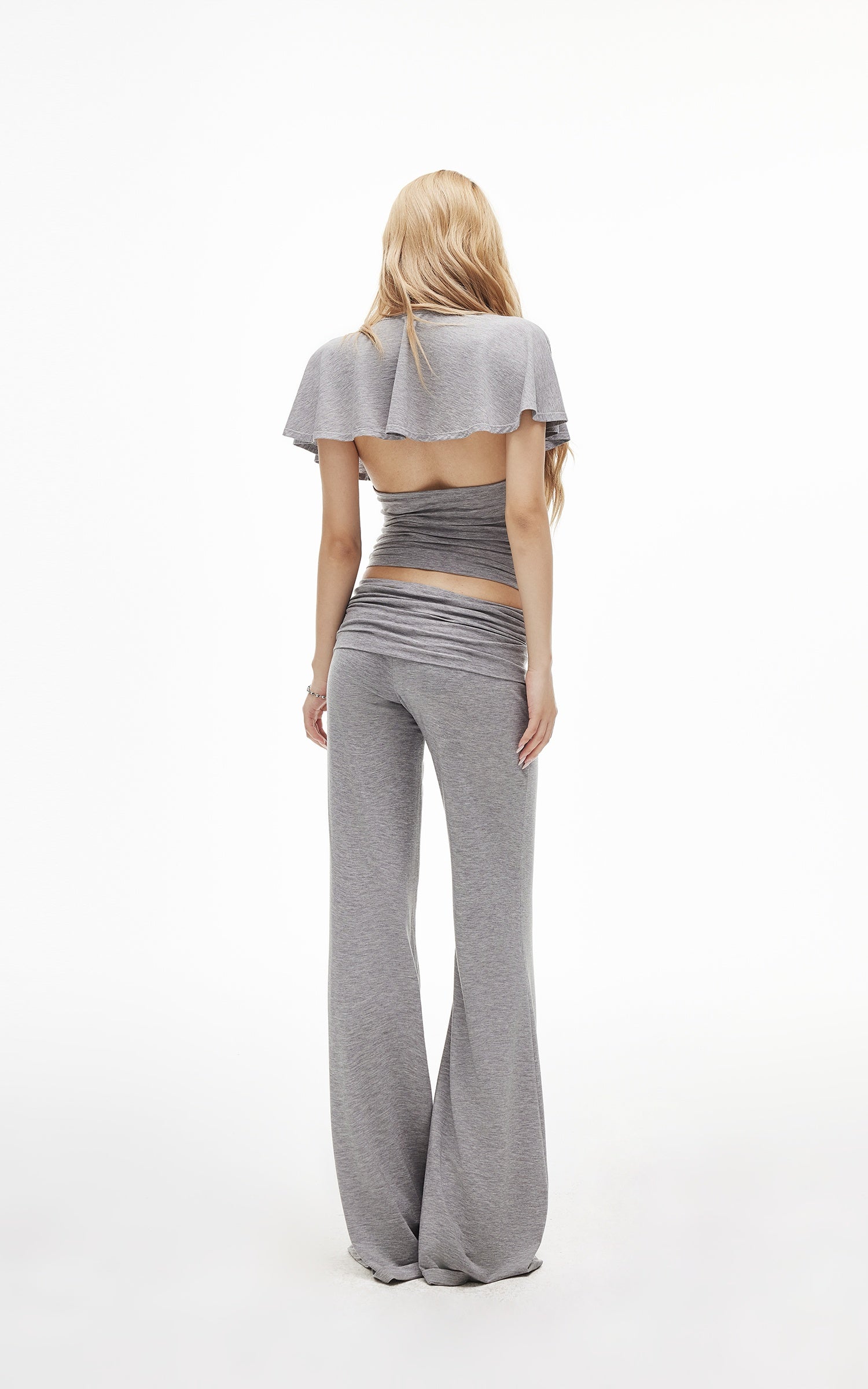IAMXIAA Open-Back Draped Top &amp; Wide-Leg Pants Set