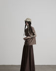 DOINDULGE High Neck Ruched Button T-Shirt