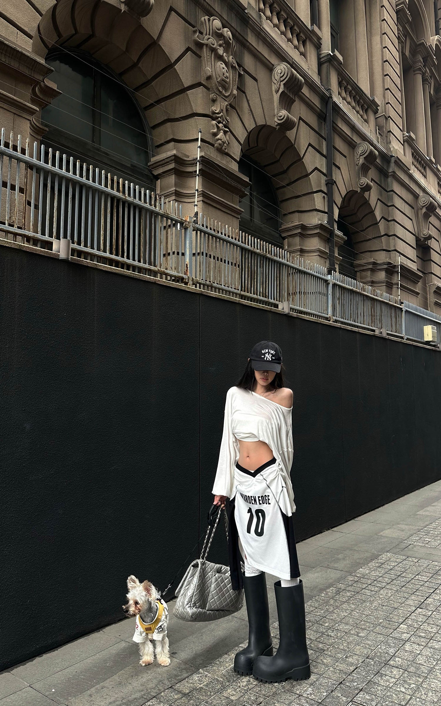 WARDEN EDGE Oversized Off Shoulder Long Sleeve Top Relaxed Draped Streetwear Style