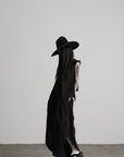 DOINDULGE Asymmetric Textured Wide-Leg Palazzo Pants