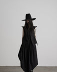 DOINDULGE Asymmetric Textured Wide-Leg Palazzo Pants
