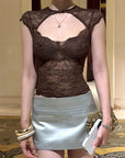 Hydrae Satin Low Rise Mini Skirt with Sculpted Waistband and Minimalist Silhouette