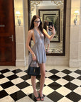 0122stepll Plunge Halter Drape Top