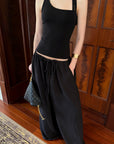 0122stepll Floral Lace Panel Racerback Tank Top
