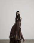 DOINDULGE Braided-Strap Layered Open-Back Maxi Dress