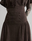 DOINDULGE High-Waist Panelled Gathered Maxi Skirt