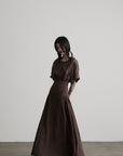 DOINDULGE High-Waist Panelled Gathered Maxi Skirt