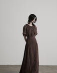DOINDULGE Raw Edge Button-Front Draped T-Shirt