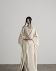 DOINDULGE Cowl Neck Batwing Sleeve Maxi Robe