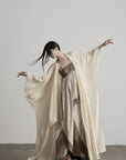 DOINDULGE Cowl Neck Batwing Sleeve Maxi Robe