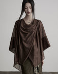 DOINDULGE Cowl Neck Sheer Two-Piece Blouse