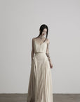 DOINDULGE Faux Two-Piece V-Neck Camisole Maxi Dress
