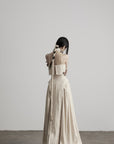 DOINDULGE Faux Two-Piece V-Neck Camisole Maxi Dress