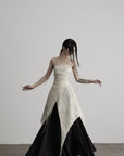 DOINDULGE Square Neck Lace Panel Asymmetric Cami Dress