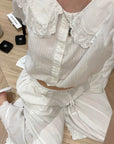 Rase le sol Crinkled Lace Lounge Set
