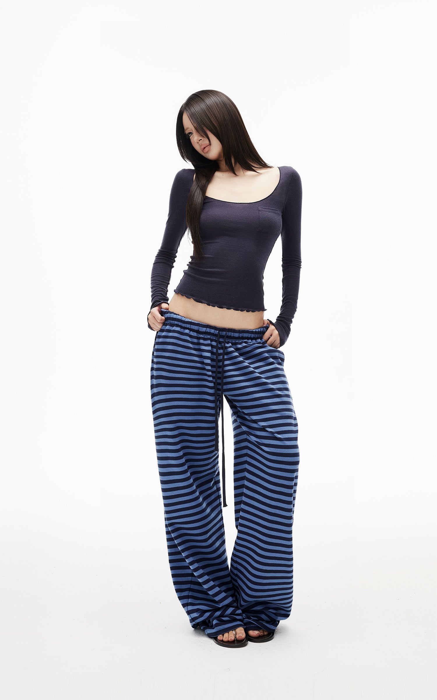 IAMXIAA Striped Straight Leg Sweatpants