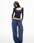 IAMXIAA Striped Straight Leg Sweatpants