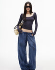 IAMXIAA Striped Straight Leg Sweatpants