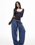 IAMXIAA Striped Straight Leg Sweatpants