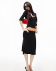 IAMXIAA Lace Trim Top & Midi Skirt Set