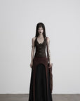 DOINDULGE Tie-Neck Sculpted Bust Halter Top