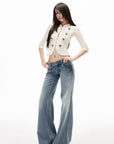 IAMXIAA Low Rise Wide Leg Flare Jeans