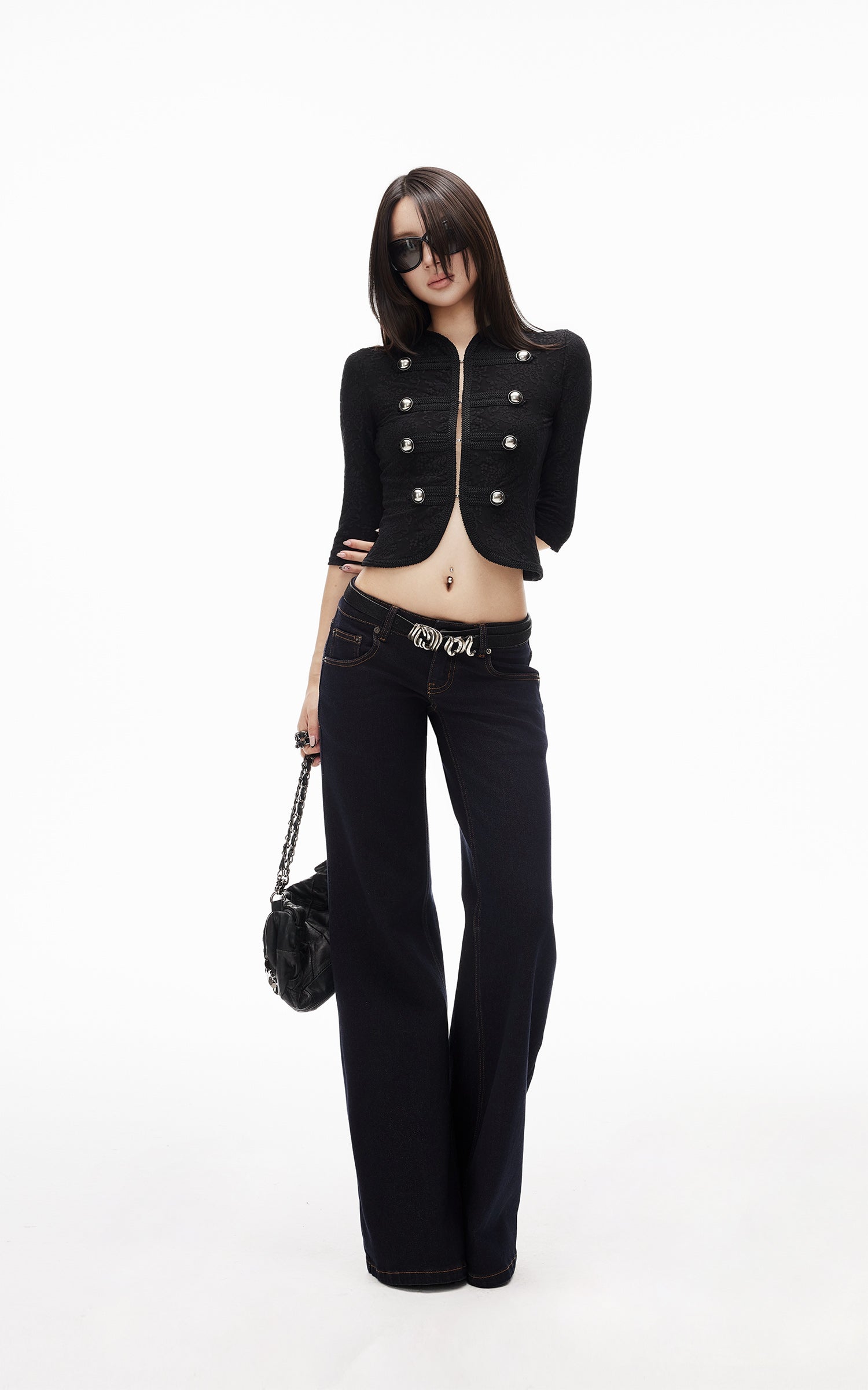 IAMXIAA Low Rise Wide Leg Flare Jeans