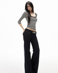 IAMXIAA Low Rise Wide Leg Flare Jeans