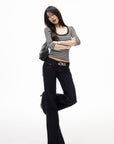 IAMXIAA Low Rise Wide Leg Flare Jeans