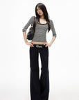 IAMXIAA Retro Striped Slim Top