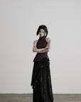 DOINDULGE Detachable Asymmetric Lace Maxi Skirt