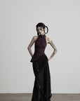 DOINDULGE Detachable Asymmetric Lace Maxi Skirt