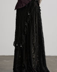 DOINDULGE Detachable Asymmetric Lace Maxi Skirt