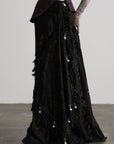 DOINDULGE Detachable Asymmetric Lace Maxi Skirt