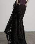 DOINDULGE Detachable Asymmetric Lace Maxi Skirt