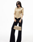 IAMXIAA Asymmetric Double Button Tailored Shirt
