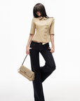 IAMXIAA Asymmetric Double Button Tailored Shirt