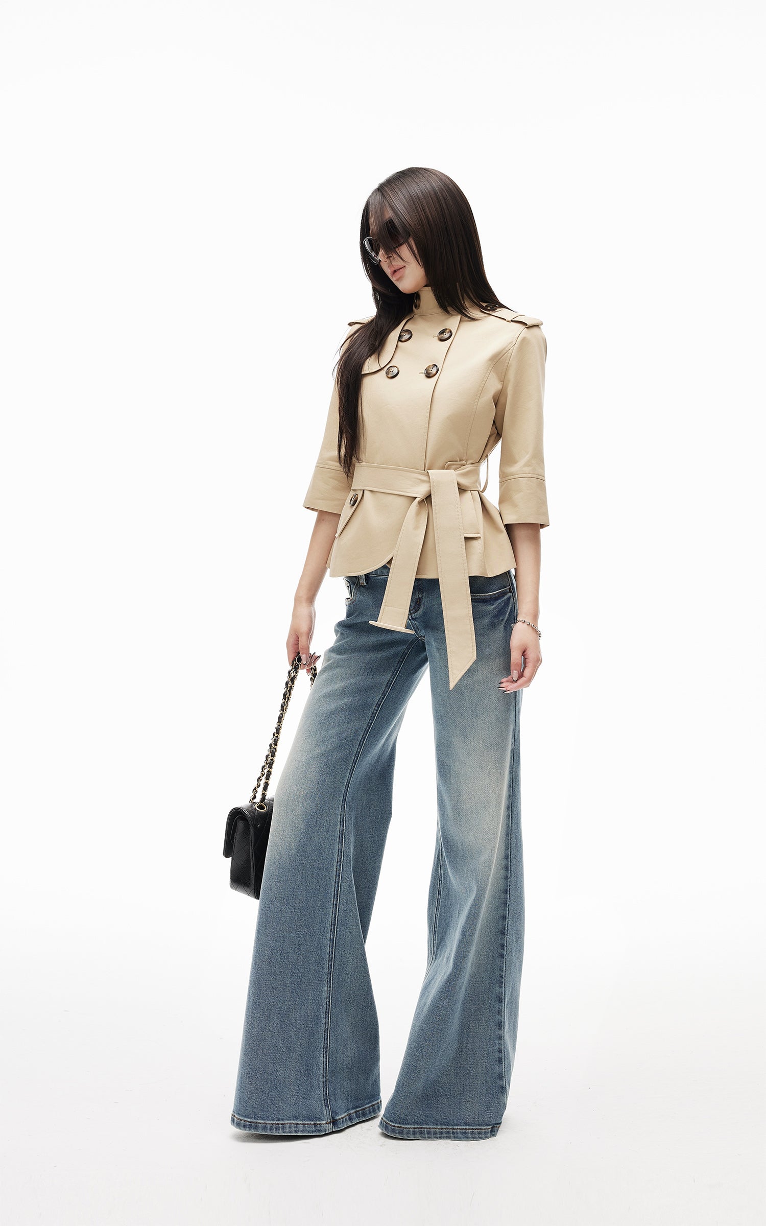 IAMXIAA Low Rise Wide Leg Flare Jeans