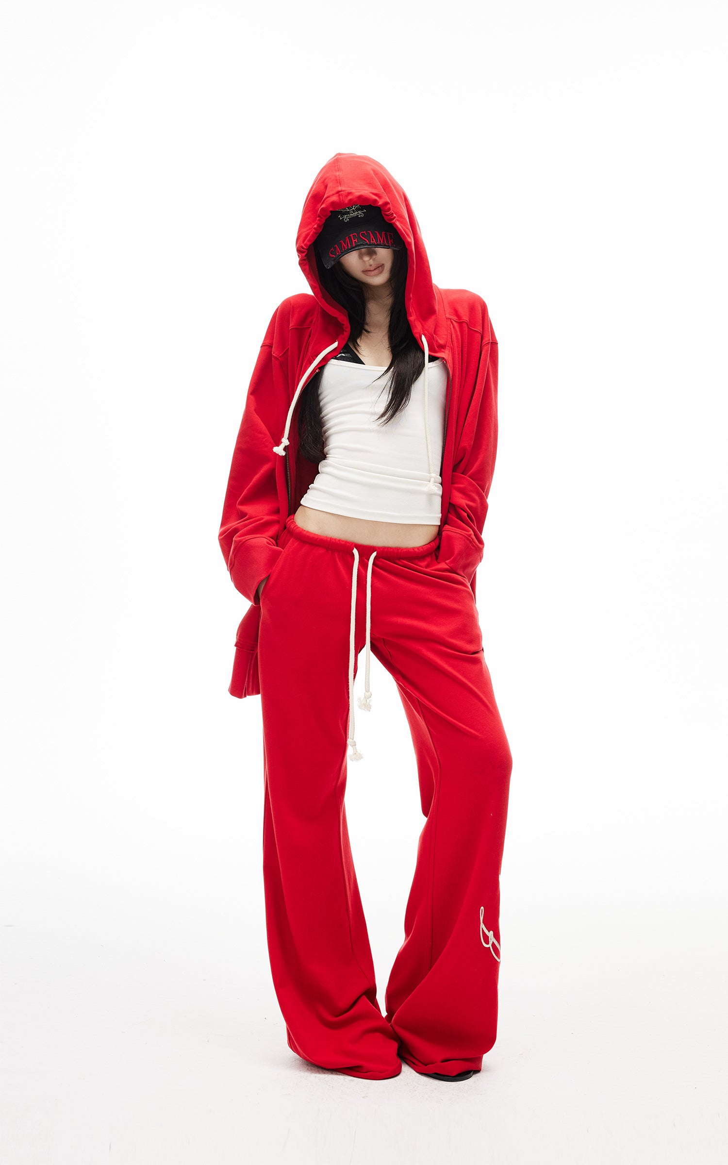 IAMXIAA Zip Hoodie &amp; Wide-Leg Sweatpants Set