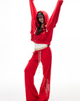IAMXIAA Zip Hoodie & Wide-Leg Sweatpants Set