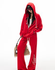IAMXIAA Zip Hoodie & Wide-Leg Sweatpants Set