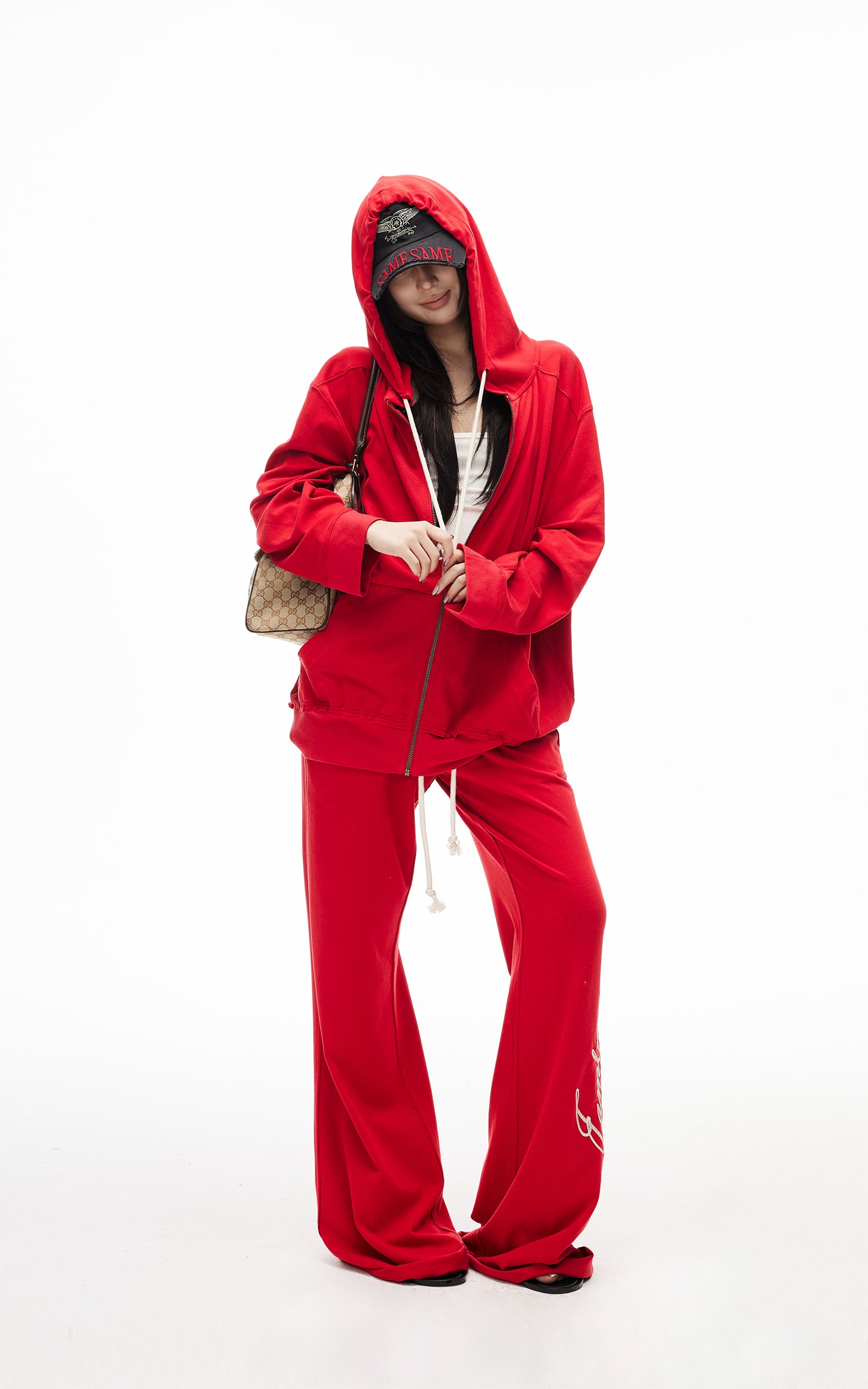 IAMXIAA Zip Hoodie &amp; Wide-Leg Sweatpants Set