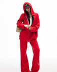 IAMXIAA Zip Hoodie & Wide-Leg Sweatpants Set